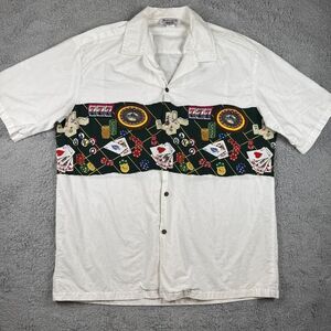 Vintage Pacific Legend Mens Hawaiian Shirt Button Gambling Shirt Cotton Size XL